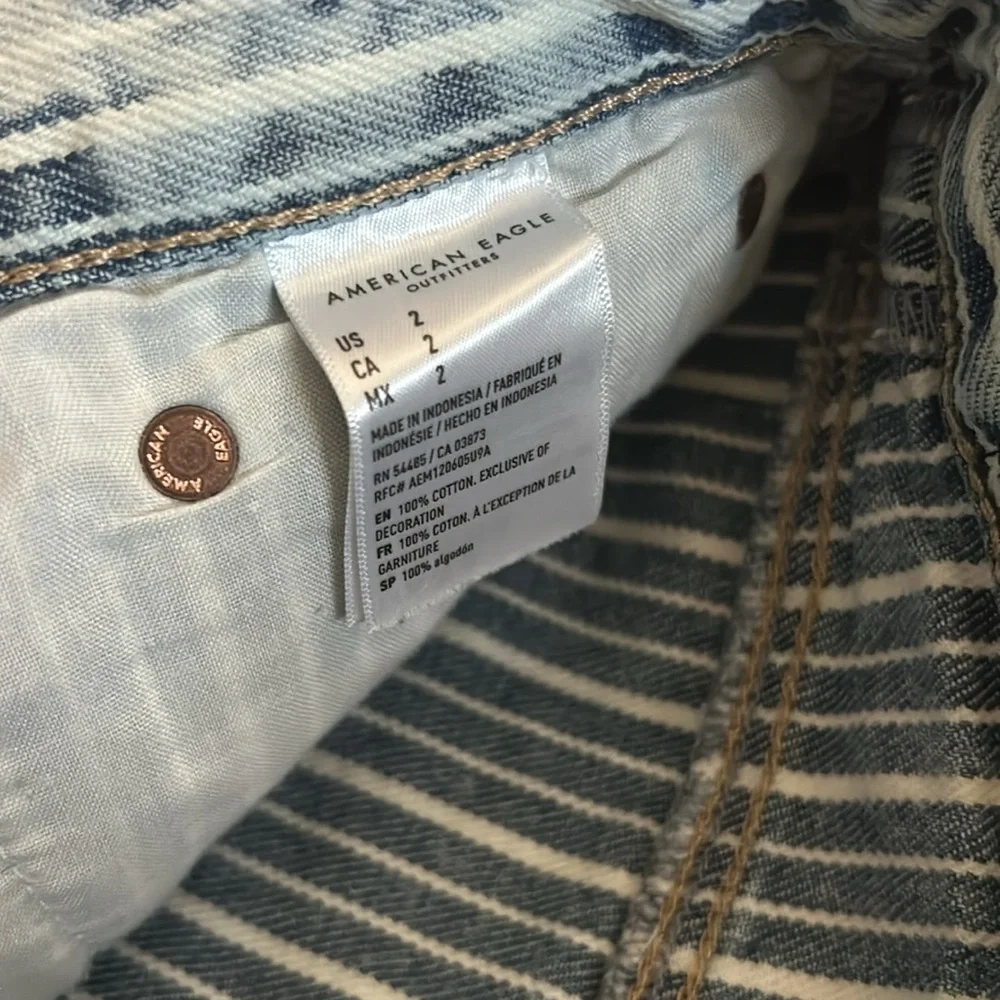 Like- new American Eagle Outfitters 90’s Striped Distressed Boyfriend Shorts